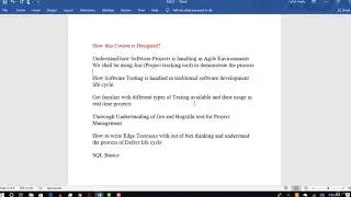 Course WalkThrough -BSA QA#2