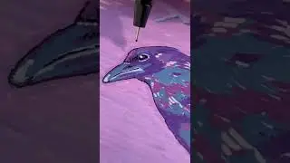 Purple Crow Drawing