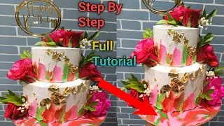 2 Tier Fresh Flowers Cake Decorating | Fresh Flowers Birthday Cake Ideas