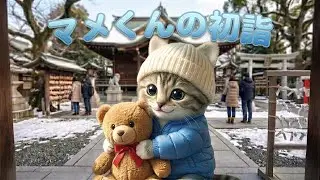 aiねこ　マメくん、初詣に行く！