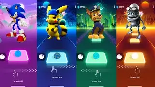 Sonic VS Pikachu VS Paw patrol VS Crazy Frog in Tiles Hop