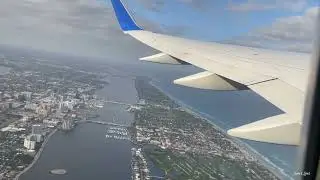 Taking off from Palm Beach International Airport (PBI) on United B757-200
