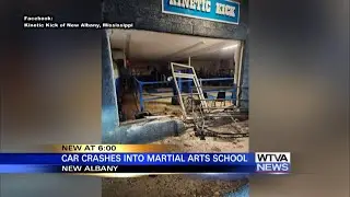 Man arrested after vehicle crashed into New Albany martial arts school