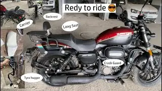 Seat bhi extend kar sakte hai? 🤔| QJ motor|keeway | Crash Guard | back rest carrier | SRV300
