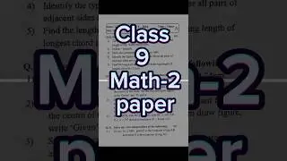 l CLASS 9 math-2 paper 2nd unit test 2025 l #exampaper #10ssc #paper #shorts