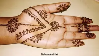 Beautiful Front hand Mehndi design🌿||stylish and easy Front hand full mehndi design||vishumehndi-art
