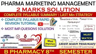 2 Marks Solution | Pharmaceutical Marketing Management | B Pharmacy 8th Semester