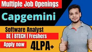 Capgemini Mega Hiring Drive | Software Analyst | Freshers | Latest Off Campus Job Drive 2022 Batch|