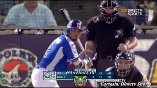 Triple de LUIS ARR&Aacute;EZ - LVBP Temporada 2016-2017 Leones del Caracas vs Navegantes del Magallanes