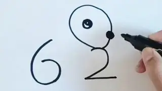 Rabbit drawing with numbers. #rabbitdrawing #viralnow 