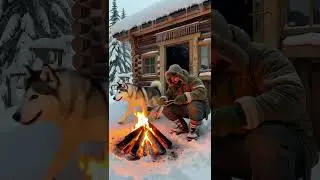 Man and His Dog Survive Deadly Ice Storm ❄️🐶💔 #husky