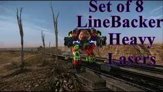 Set of 8 LineBacker heavy lasers: MechWarrior Online