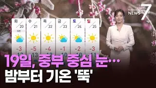 [날씨] 19일, 중부 중심 눈…밤부터 기온 '뚝' [뉴스7]
