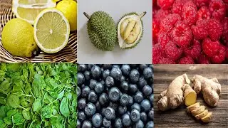 The benefits of Lemon, Durian, Raspberries, Spinach, Acai Berry, Ginger, Watermelon