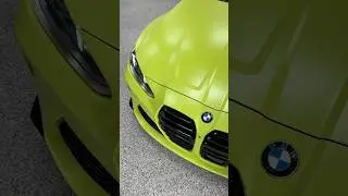 BMW M4 in S&atilde;o Paulo Yellow, now satin-wrapped with XPEL STEALTH PPF + FUSION PLUS 🛡️💛 #ppf #bmw