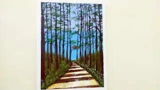 How to Draw Forest / Acrylic Painting / Hoatay Art
