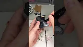 Making A Badger! #acrylicpaint #polymerclay #badger #clay #art #animalfigure #clayfigure