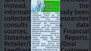 14- Statistics/ Secondary Data Collection Techniques