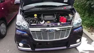 SUBARU STELLA front Sequential turn signals & angeleye install