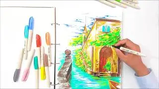 Drawing Something with ParKoo 36 Assorted Colors Permanent Markers | Permanent Marker Art