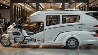 “Futuristic White Hybrid Motorcycle RV – Luxury Touring Redefined”