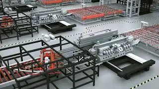 3D simulation animation of architectural glass production line