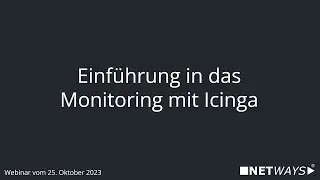 Webinar: Einf&uuml;hrung in das Monitoring mit Icinga