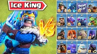 Ice King vs All Troops - Clash of Clans | Snow Day - Skin Review