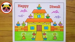 Diwali Drawing / Diwali Scenery Drawing / Happy Diwali Drawing / Diwali Festival Drawing / Diwali