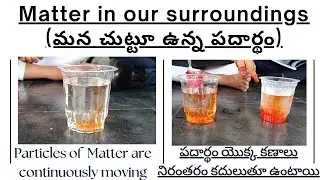 Particles of matter are continuously moving పదార్థం యొక్క కణాలు నిరంతరం కదులుతూ ఉంటాయి