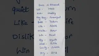 Learn English. # Basic to Advanced Vocabulary.