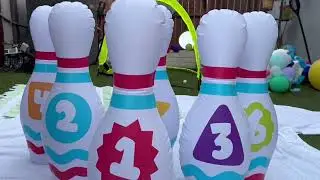 Giant Inflatable Bowling Set for Kids and Adults, Christmas Birthday Party Games Review