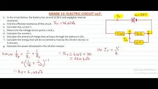 GRADE 12 ELECTRIC CIRCUIT QUESTIONS NO. 7