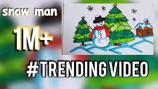 How to draw snow man Christmas ⛄🎄 special plz subscribe to our channel #merrychristmas #easysnowman