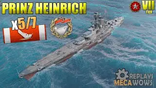 Prinz Heinrich SOLO WARRIOR 5 Kills Ranked Battle | World of Warships