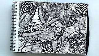 Zentangle art || Zentangle art for beginners || Zendoodle || Zentangle patterns || Doodle patterns