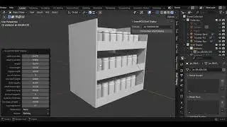 open front shelf display with products - short