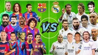 FCB Legends VS RM Legends(Ronaldo Ramos Kaka R9 Zidane=Messi Ronaldinho Xavi Maradona Suarez)💥💥