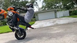 Trying to learn how to scrape the titanium on my Honda Grom.