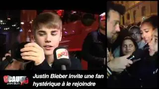 Justin Bieber invites a french fan to join him - French Radio NRJ