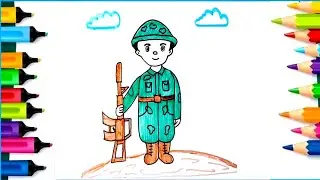  Vatan himoyachilari kuni uchun rasm chizish