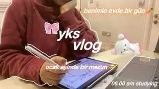 YKS mezun vlog | benimle evde bir gün🥕| sabah 6 da kalkiyoruz ☕️📖 #yks #yksvlog