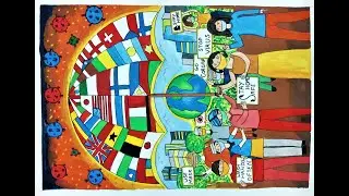 Unity in diversity to fight against Coronavirus Pandemic drawing | World unite against COVID 19