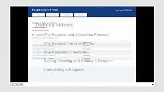 Introduction to the Budget Request System