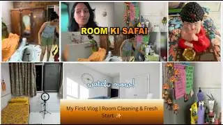 My First Vlog 🥹 Mumbai Flat | Messy Room Cleaning & Fresh Start ✨#minivlog #firstvlog #viralvlogs