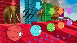 Animals walking game Magic Gate paint Gorilla Hippo Rhino Giraffe Bear