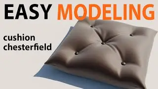Blender 3D modeling cushion chesterfield