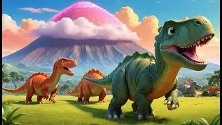 Row Row Your Dinosaur | Fun Dinosaur Song for Kids | Energetic Nursery Rhyme for Toddlers