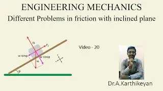 Engineering Mechanics - friction - problems in friction with inclined plane - simple problems