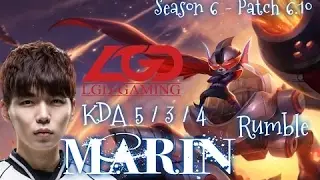 LGD MaRin RUMBLE Top vs Ekko - Patch 6.10 KR | League of Legends
